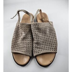 Barbara Barbieri Brown Suede Perforated Laser Cut Sandals Italy Women's 10